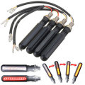 4Pcs Motorcycle Sequential Flowing LED Amber Turn Signal Indicator+White DRL+Red Brake Stop Lights
