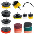 24pcs Cleaning Drill Brush Attachment Set Carpet Tile Power Scrubber Cleaner Attachment