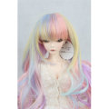 New 8-9`` 22-24cm 1/3 BJD SD Doll Wig Pink Ombre Long Curly Hair Cosplay Wig