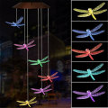 Solar Powered Wind Chimes Light Lamp Hanging LED Dragonfly Garden Yard Color Changing Lights For Hom