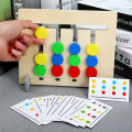 Funny Double-sided Color Fruit Matching Game Children Wooden Montessori Toys Logical Reasoning Train