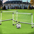 2 Mini Set Football Soccer Goal Post Net + Ball + Pump Kids Outdoor Sport Training
