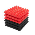 6Pcs Acoustic Foam Studio Soundproofing Foam Wedges Ties Black + Red 12 x 12 x 2inch