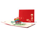 GFM2050R 3D Mother`s Day Greeting Cards I Love Mom Flower  Heart-shape Paper Handmade Anniversary Bi