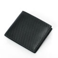 Men`s Card Holder Large Capacity RFID Blocking Genuine Leather Carbon Fiber Style Anti Magnetism Bif