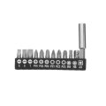 Drillpro 10pcs Hex Flat Head Cross Spanner PZ Screwdriver Bit Set With Adapter and Extension Holder