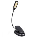 LUSTREON USB Rechargeable Flexible 1W 5 LED Clip Reading Night Light 3 Brightness Modes Table Lamp