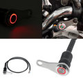 12V 10A Kill Start Motorcycle Button Switch Headlight Stainless Steel Red LED ON OFF Handlebar Adjus