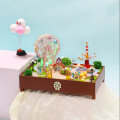 Hongda S2131Z Ferris Wheel Amusement Park DIY 3D Hand-assembled Doll House Miniature Furniture Kit w