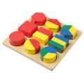Wooden Geometric Blocks 3D Geometric Shapes Puzzle Kids Brain Development Early Educational Toys for
