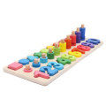 Educational Counting Geometry Wooden Toys 3 in 1 Board Math Learning Preschool Montessori Early Educ