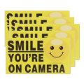 5Pcs Smile You`re On Camera Self-adhensive Video Alarm Safety Camera Stickers Sign Decal