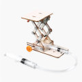 Kids DIY Science Toys Wood Syringe Educational Scientific Experiment Set Hydraulic Lift Table Model