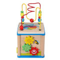Wooden Multi-functional Wisdom Aroind Treasure Box with Beads Parent-child Educational Learning Toy