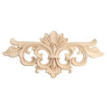 Wood Carving Applique Unpainted Flower Applique Wood Carving Decal for Furniture Cabinet 22x10cm