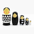5pcs-Set Russian Nesting Dolls Wooden Stacking Toys Handmade Painted Figurines Home Decor for Girl B