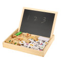 Wooden Magnetic Puzzle Kids Multifunctional Educational Learning Box Double-sided Drawing Board Educ