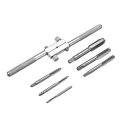Drillpro 6pcs M4-M12 Thread Tap Hand Tap with Tap Wrench Combination Thread Tap Drill Bit Adjustable