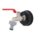 TMOK S60x6 IBC Faucet Tank Drain Adapter to Brass Garden Tap with 1/2`` Nozzle Hose Thread Outlet Ta