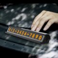 Fluorescent Black Silver Hidden Car Temporary Parking Phone Number Card Plate (COLOR.: SILVER&GREY)