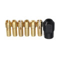 6Pcs 1-3.2mm Brass Drill Collet Chuck with M8x0.75mm Black Nut Rotary Tool Accessories