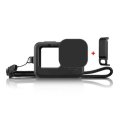 PULUZ PU540B Black Silicone Protective Case + POM Charge Side Interface Cover for GoPro HERO 9 with