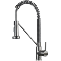 Kitchen Sink Faucet Solid Brass Single Handle Single Lever Pull Down Sprayer Spring Spout Mixer Tap