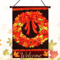 12.5``x18`` Fall Wreath Garden Flag Welcome Autumn Leaves Floral Briarwood Lane Decorations