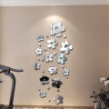 3D Plum Blossom Silver DIY Shape Mirror Wall Stickers Home Wall Bedroom Office Decor