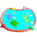 140x97x7cm Big 3D Sea Fish Starfish Turtle Doll Kids Inflatable Splash Pool Water Pond Shape Spray P