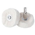 5Pcs 6mm Shank Cotton Dome Polishing Buffing Wheel Drill Brush For Abrasive T-shaped White Cloth Mir