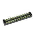 TB-2512 600V 25A 12 Position Terminal Block Barrier Strip Dual Row Screw Block Covered W/ Removable