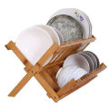 Foldable Bamboo Dish Drying Rack Plate Bowl Drainer Kitchen Storage Rack Organizer Holder 16 Grids K