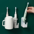 Wall Mounted Universal Electric Toothbrush Holder Rack Tooth Brush Organizer Hangable Water Cup Stan