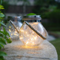 LED Solar Power Crackle Ball-shaped Mason Jar Copper Wire Hanging Lights for Outdoor Patio Tree Deco
