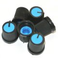30Pcs Blue Plastic For Rotary Taper Potentiometer Hole 6mm Knob
