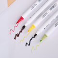 12 Colors Double-headed Marker Pen Set Student Marker Fine Stick Watercolor Pen Brush Stationery for