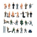 25pcs 1:87 Painted Mix Model Different People Poses Workers Scale Decorations