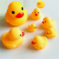 9 PCS Bathroom Toys Big Yellow Duck Vinyl Parent-child Play In The Water Squeeze Accompany The Baby