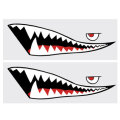 1 Pair 59`` Shark Mouth Tooth Teeth Sticker PVC Exterior Decal For Car Side Door