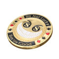 Metal Poker Guard Card Protector Coin Chip With Round Plastic Case