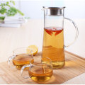 Glass Kettle Two-way Outlet Water Jug Heat Resistant Transparent Tea Pot Stainless Steel Strainer