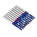 Drillpro 10pcs 3.175 Shank 2.5mm Blue Coated Single Flute End Mill Tungsten Carbide Spiral CNC Milli