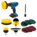11Pcs Electric Drill Cleaning Brush with Sponge and Extend Attachment Tile Grout Power Scrubber Tub