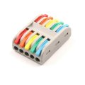 5 Input 5 Output Colorful Quick Wire Connector Terminal Blocks Universal Compact Cable Splitter for