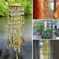 Yellow White Crystal Wind Chimes Extended Version Free Cleaning Fuss-free Assembly Wind Chimes for G