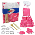 13Pcs Apron Kids Cooking Baking Set Kitchen Girls Toys Chef Role Play Children Costume Pretend Play