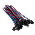 Excellway 10 sets JST 15cm SM 4Pin 22AWG Wire Male and Female Connectors Wire Pitch 2.54mm
