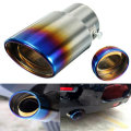 2.5" Grilled Blue Chrome Stainless Steel Exhaust Muffler Tip Pipe Universal
