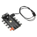 5pcs 12V 10 Way 4pin Fan Hub Speed Controller Regulator For Computer Case With PWM Connection Cable